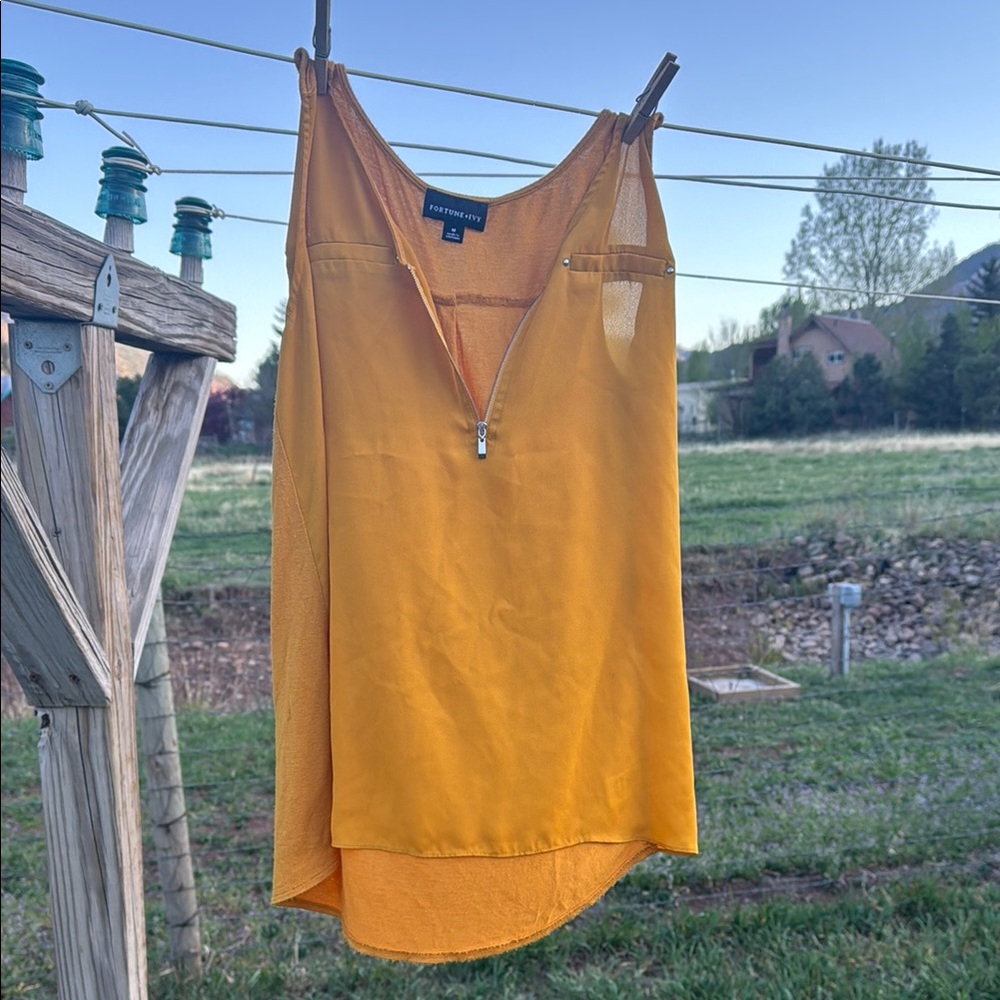 Yellow Asymmetrical Backless Camisole Tank Top
